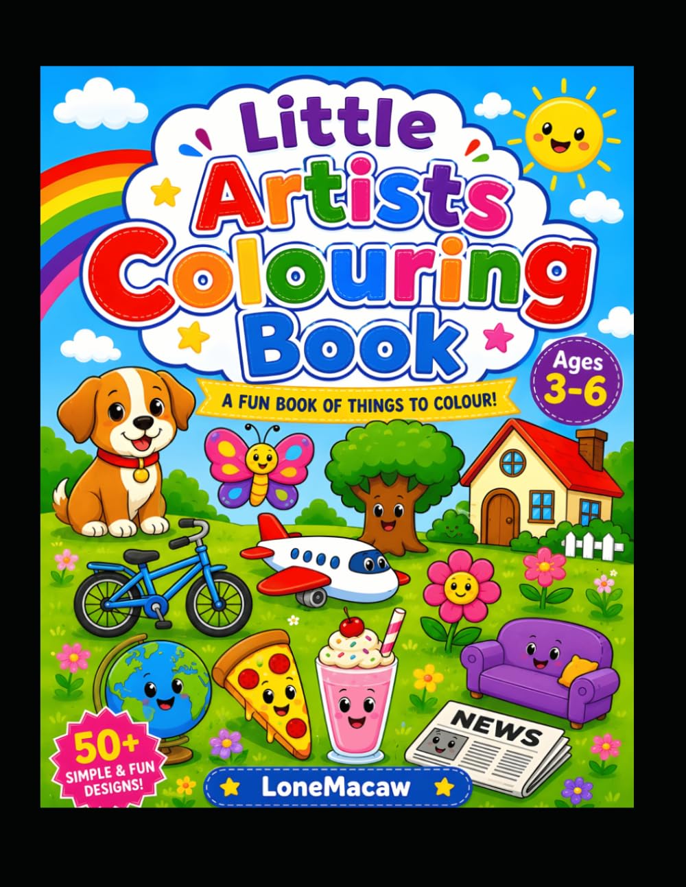 Little Artists Coloring Book for Kids Ages 3-6: Fun and Easy Coloring Pages for Toddlers and Preschoolers Ages 3-6