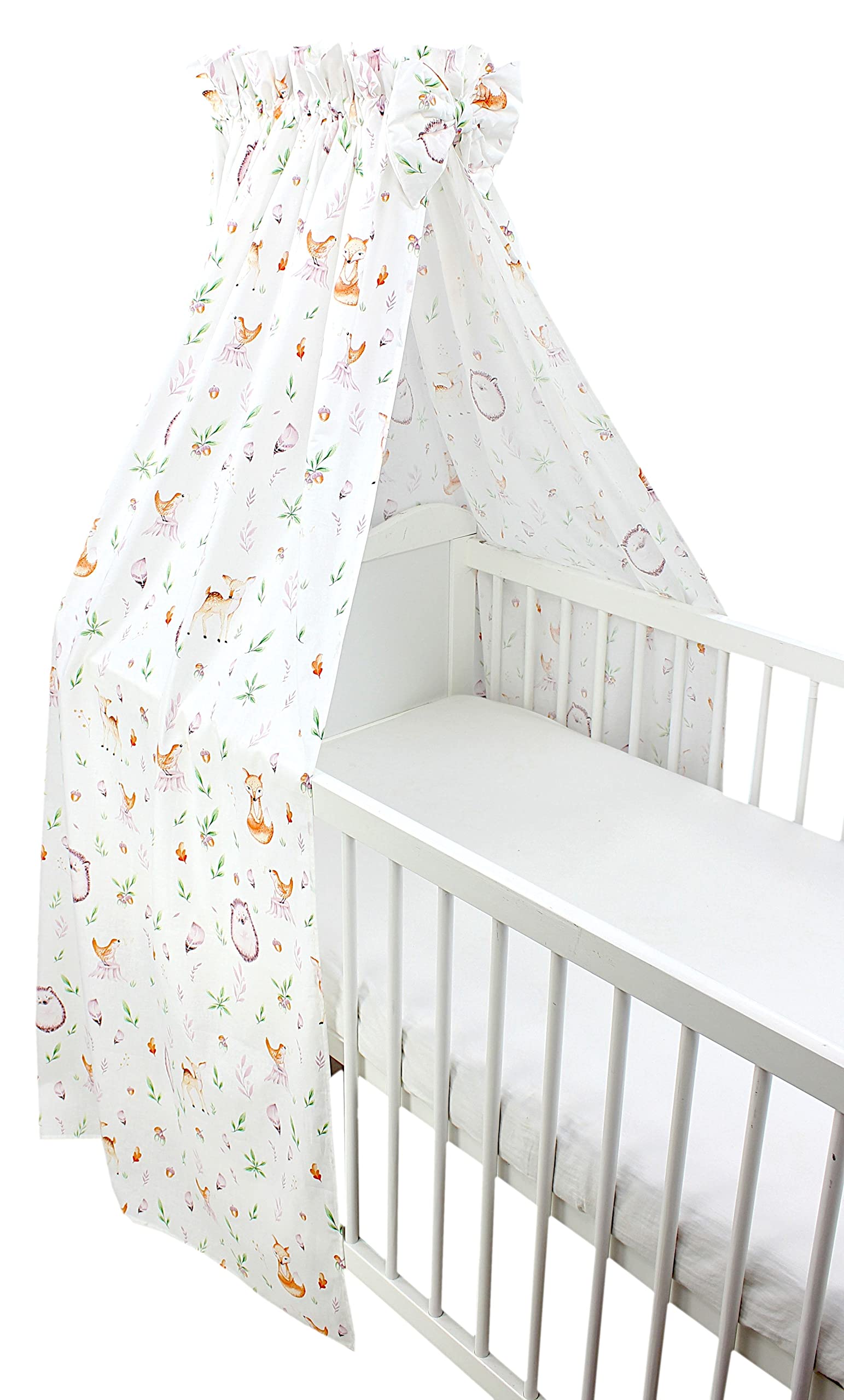 Tuptam Beige Baby Cot Canopy With Crown And Bow, Clearing/Deer, Ca. 160X240 Cm