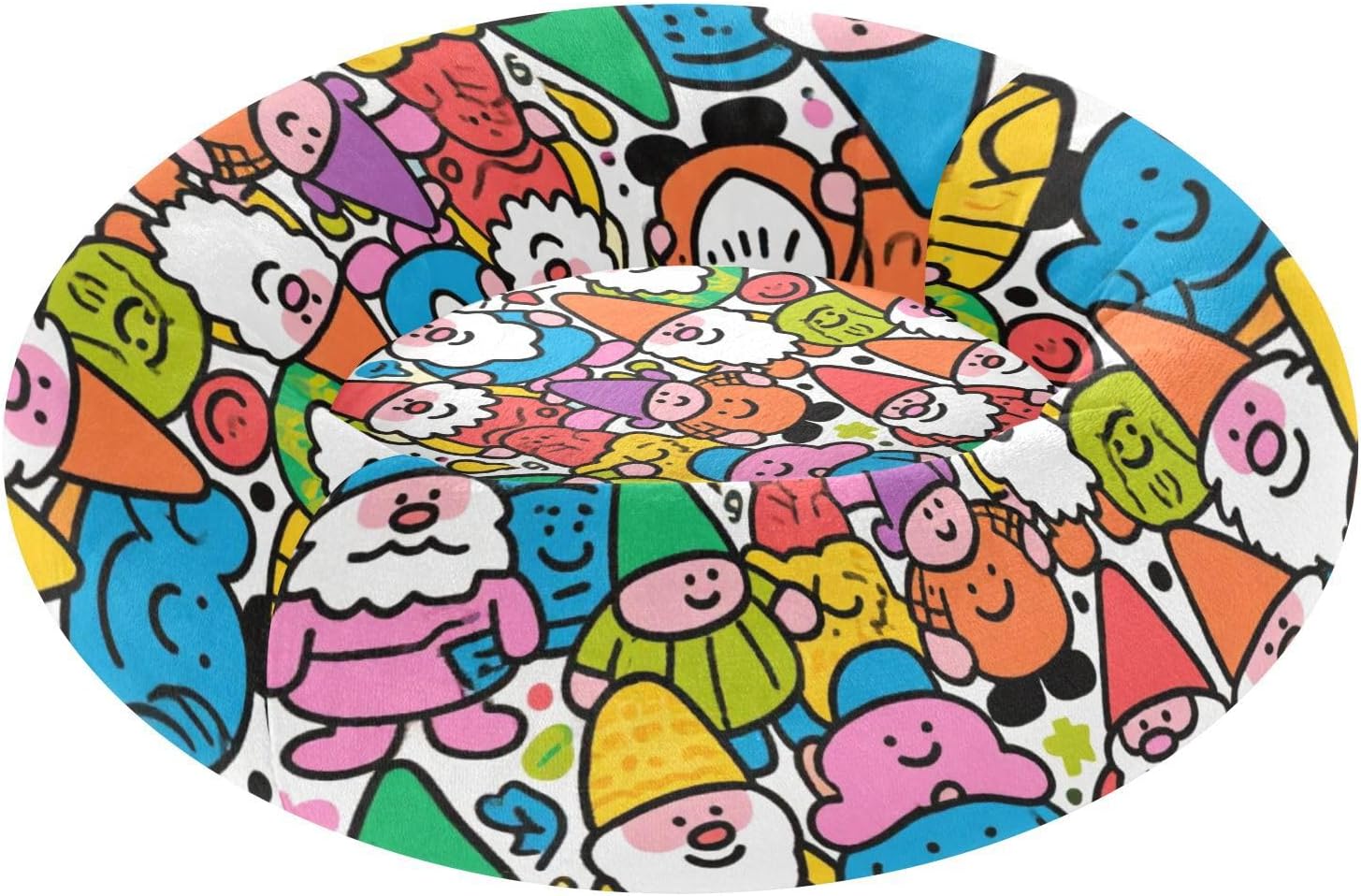 Cute Doodle Gnome Pet Cat Beds Donut Cuddler Dog Pillow Bed for Small Size Pets Sleeping S