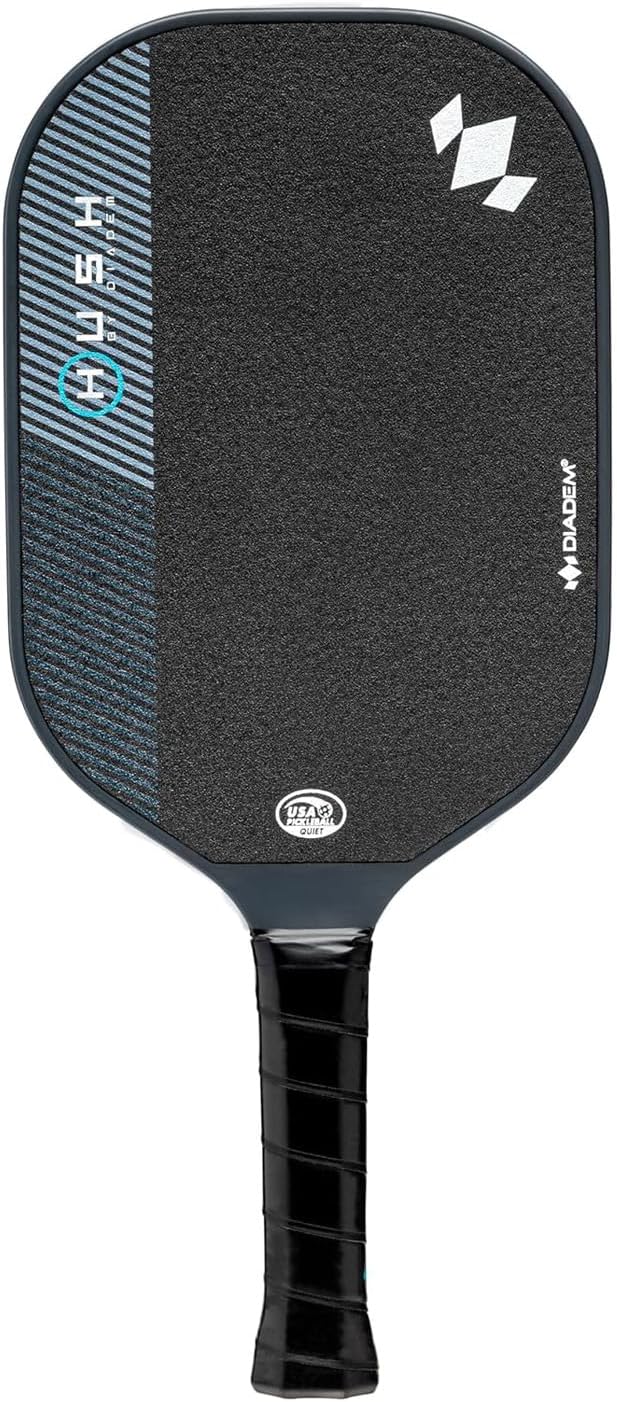 Diadem Hush Paddle | Quiet Pickleball Paddles, Double Thermoformed, Carbon Fiber Core, Power, Precision, Anti-Dampening Kraibon Technology, Certified by USA Pickleball as Quiet Approved