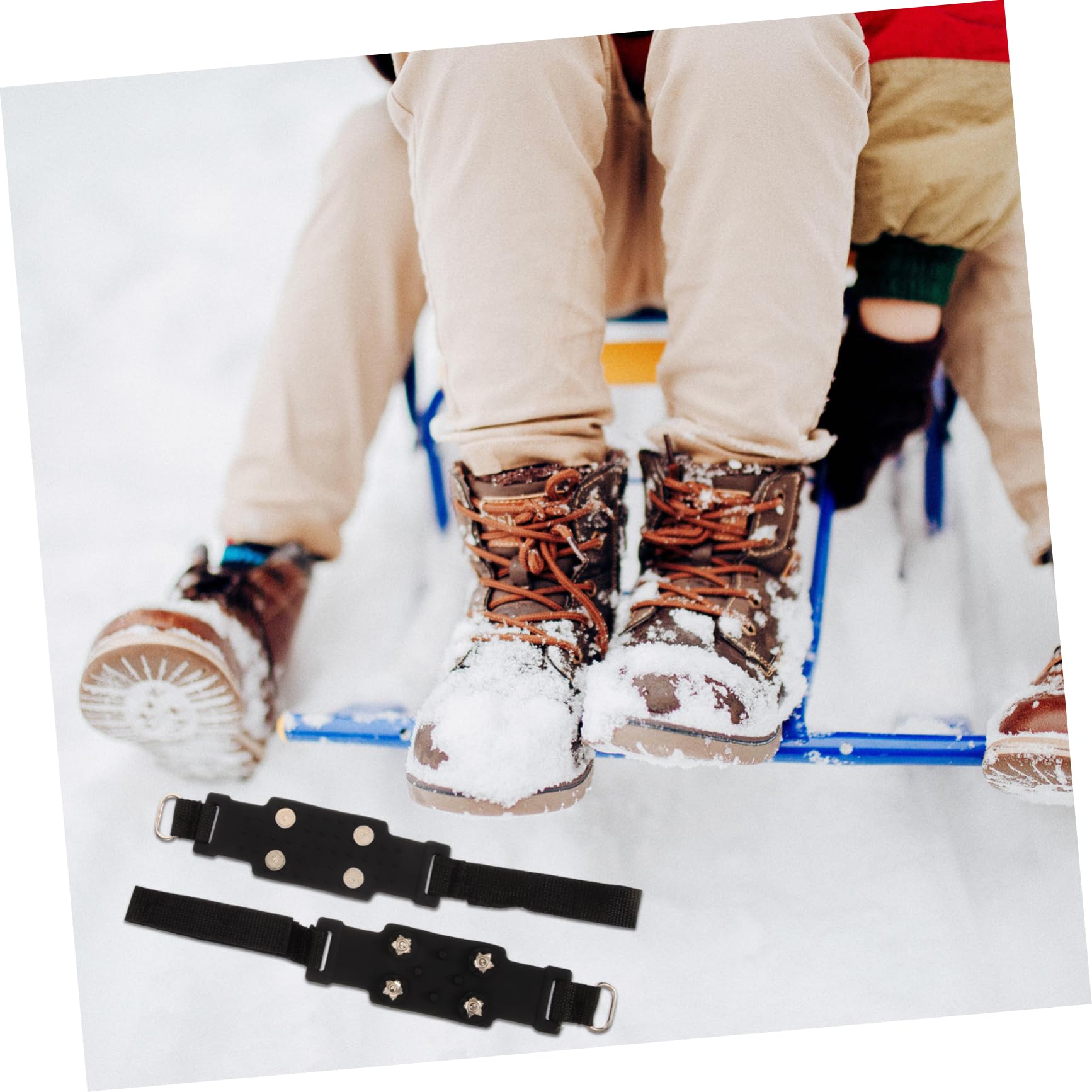TOGEVAL 4pairs - Ice Cleats for Boots Non-Skid Grippers for Walking Hiking and Climbing Snow Crampons Hook and for Outdoor Use
