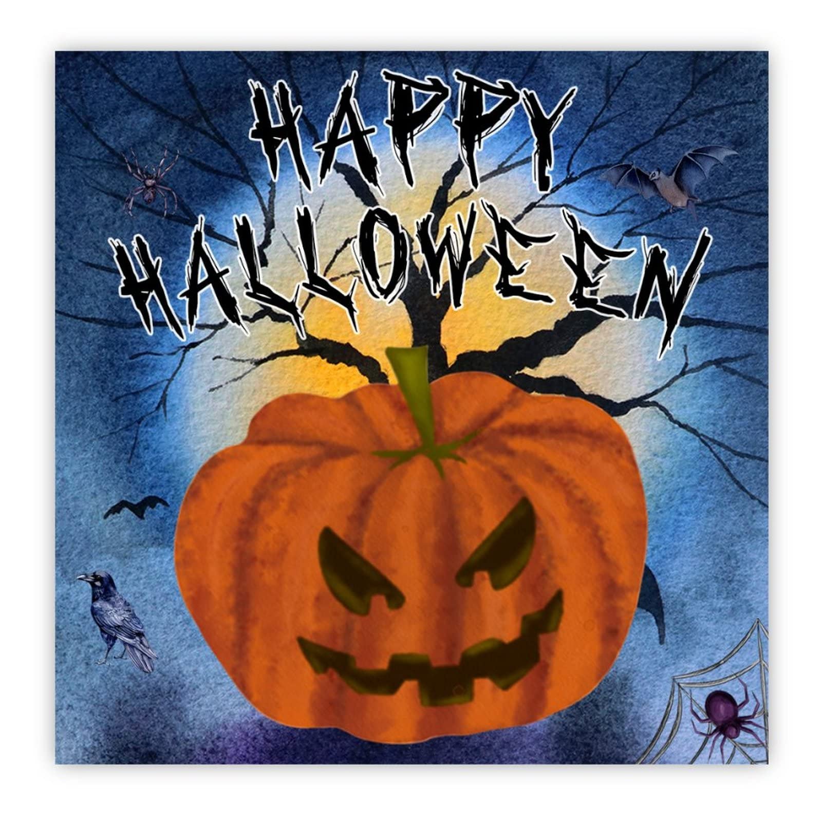 Panneau mural bois Halloween corbeau chauve-souris déco maison moderne