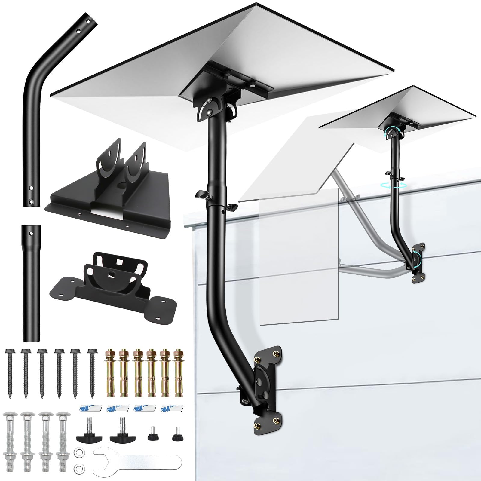 Starlink Gen 3 Mount, 360° Adjustable V3 Starlink Wall Mount Compatible with Starlink V3 Standard Dish, Starlink Pole Mount Starlink Gen 3 Pipe Adapter, V3 Starlink Pole Mount