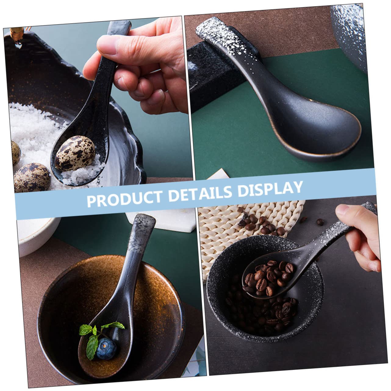 Cucchiai Da Zuppa in Ceramica 5 Pezzi Cucchiai Per L'alimentazione Domestica Per Mangiare Riso