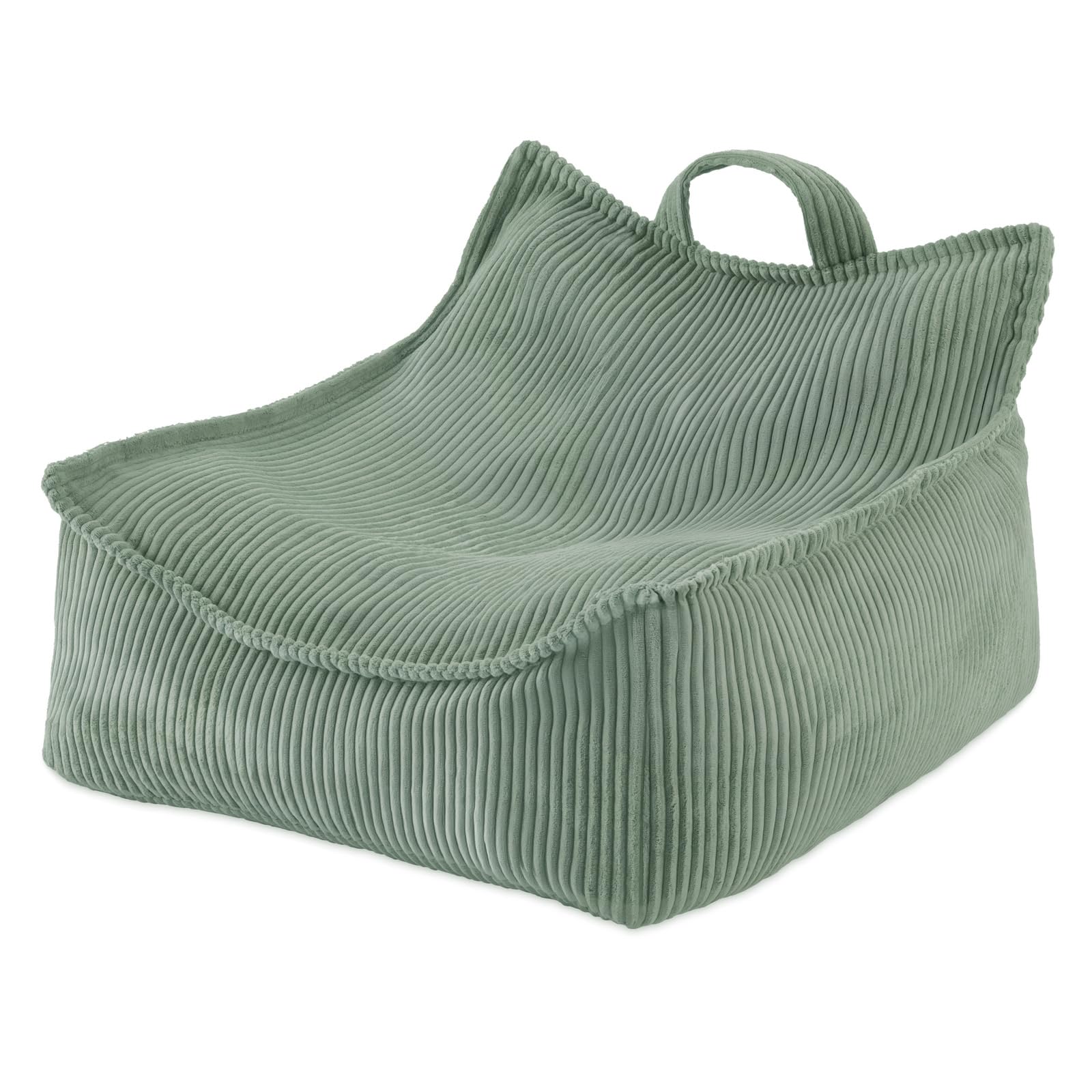 MISIOO - Puf para niños, gran bolsa, para niños, material pana, 77 x 67 x 50 cm, tejido lavable, asa para un fácil transporte, construcción estable y suave, calidad