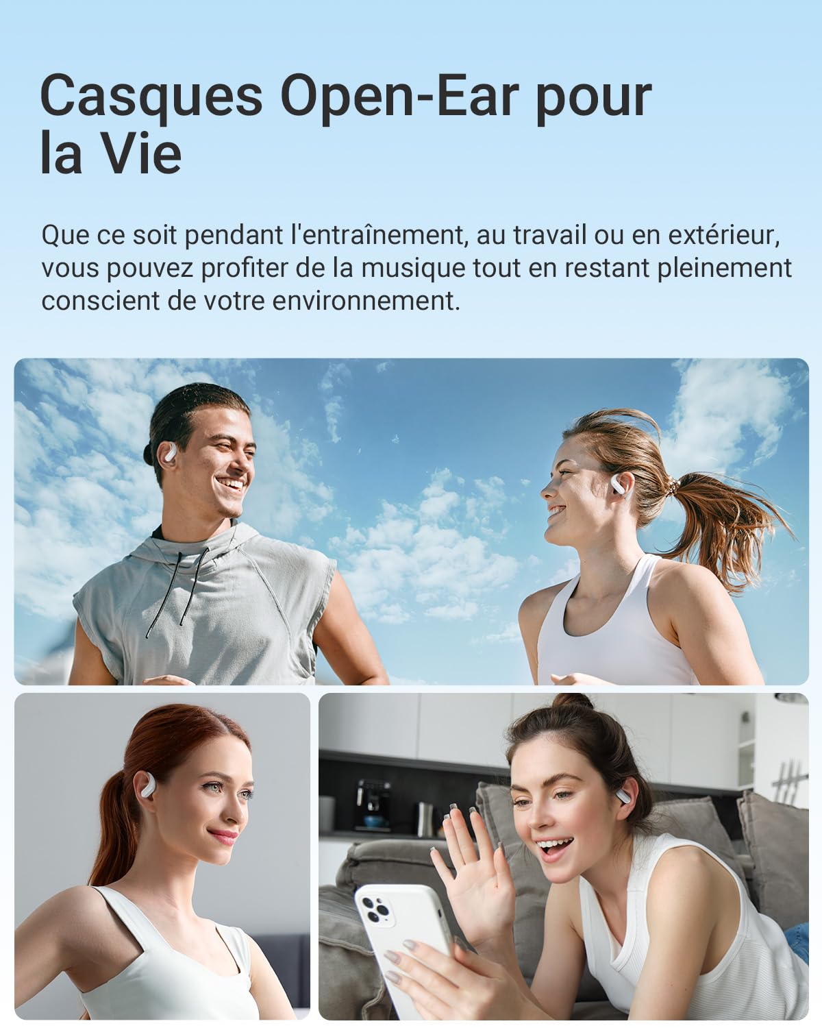 ACEFAST AceFit Air Écouteurs Bluetooth sans Fil Sport Ultra Fin, 32 h d'autonomie, Son Puissant, Ajustement Confortable, Appels Clairs, Bluetooth 5.4, Contrôle Tactile, étanchéité IP54, Application