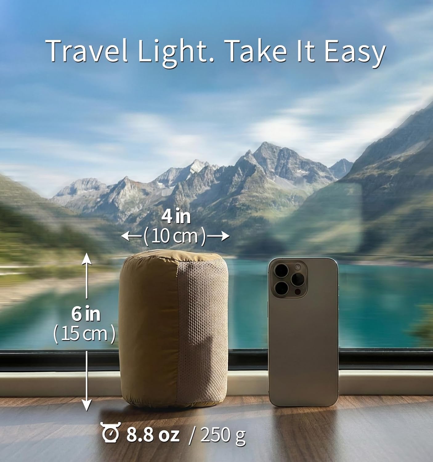 Litume Travel Blanket Lightweight and Breathable, 67 x 48 in Soft Airplane Flight Blanket for Travelers, Foldable Camping Sheet with Stuff Sack for Train, Camp, backapcking, office, home(Creamy Brown) - Image 2