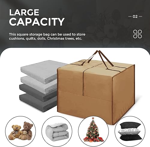 Miniatura 3 de Bolsa de almacenamiento para cojines al aire libre, tela impermeable 420D, almacenamiento de cojines para exteriores, 32 x 32 x 24 pulgadas, bolsa