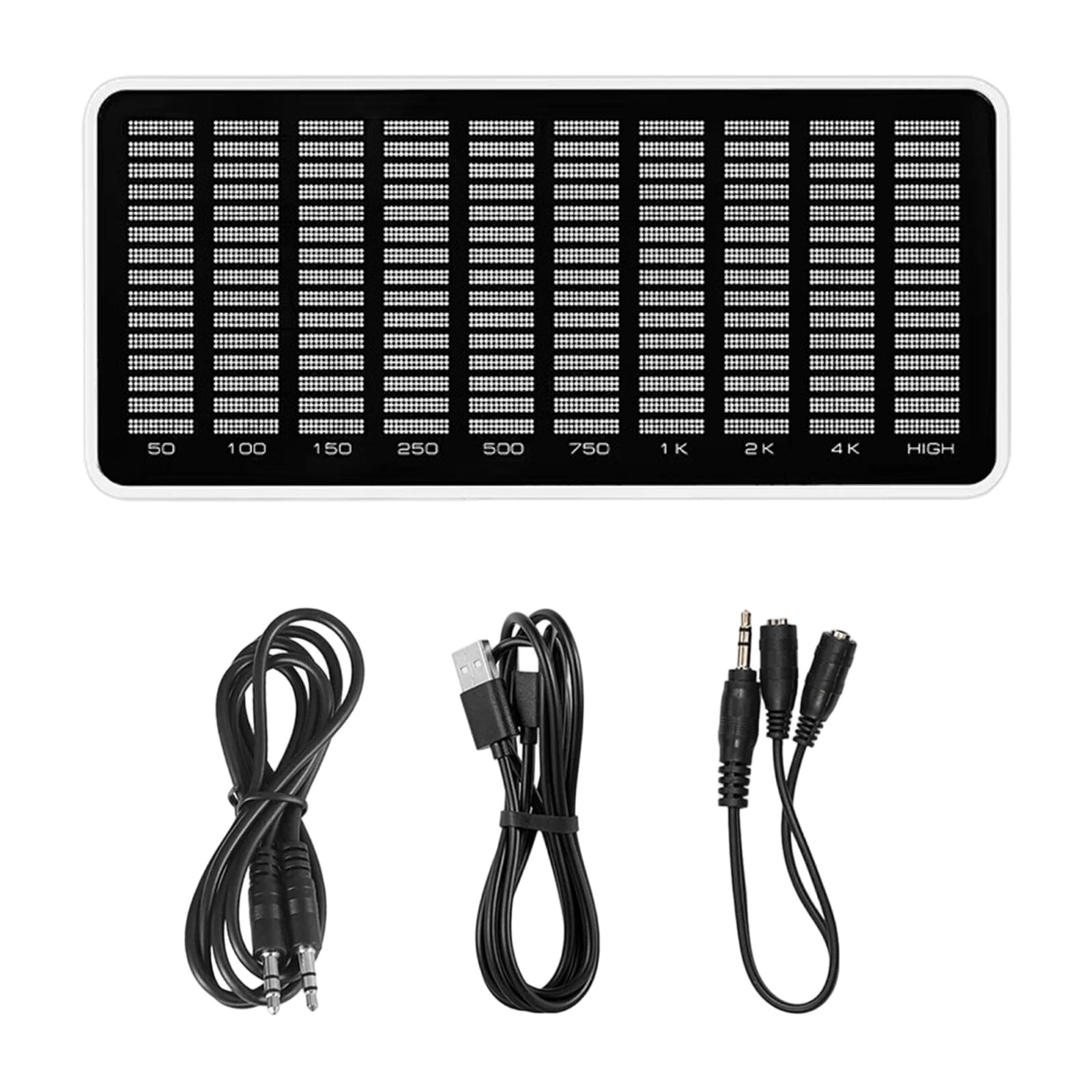 Channel Frequency Spectrum Analyzers with AGC 5 Gear Gains for Studio and Monitor Metal Glass Spectrum Analyzers Double Input Gains Adjustable for Music Production Gaming Live