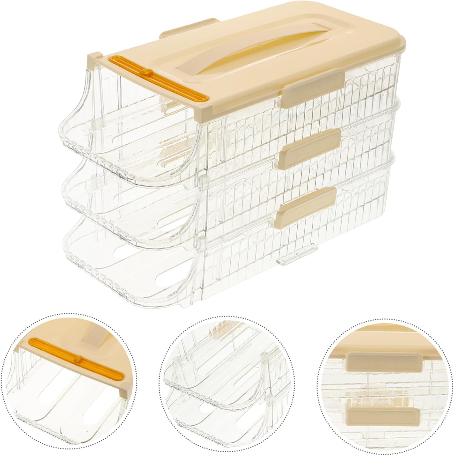 Refrigerator Organizer Multi-layer Design Transparent Dispenser for Kitchen Storage Rolling Holder for Fridge Capacity Container Easy to Clean and Reusable
