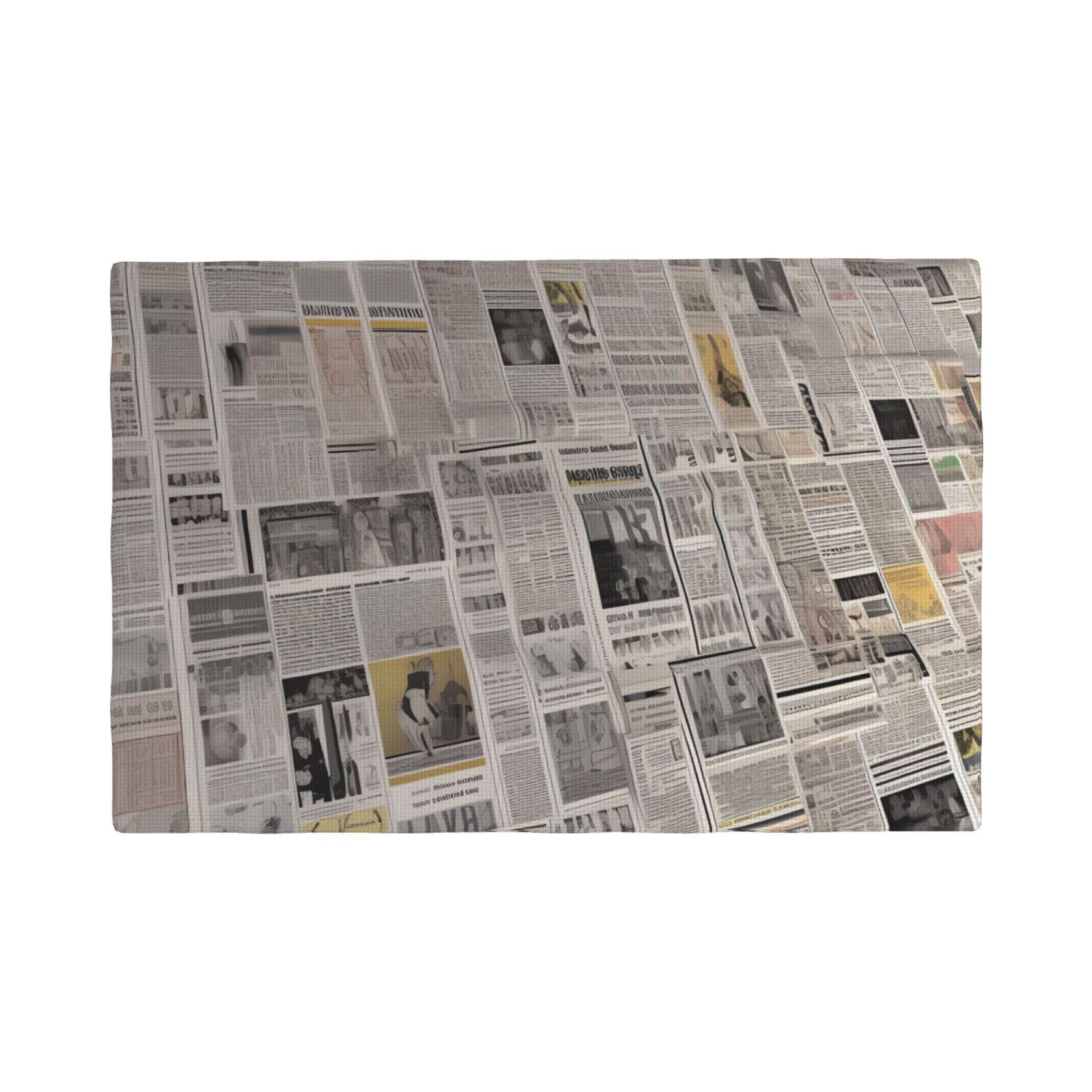 6PCS Linen Placemats Set Newspaper Place Mat for Dining Table 12x18 Inch Heat Resistant Place Mats Non-Slip Table Mats for Kitchen Weddings Party Decor Indoor/Outdoor