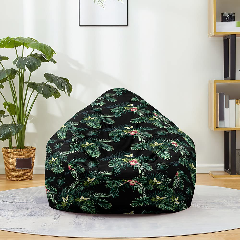 Pouf Poire Géant Dinosaure Vert DOTBUY-SHOP - Housse Sans Garnissage XL - Pour Canapé, Salon, Chambre D'enfant - Lavable