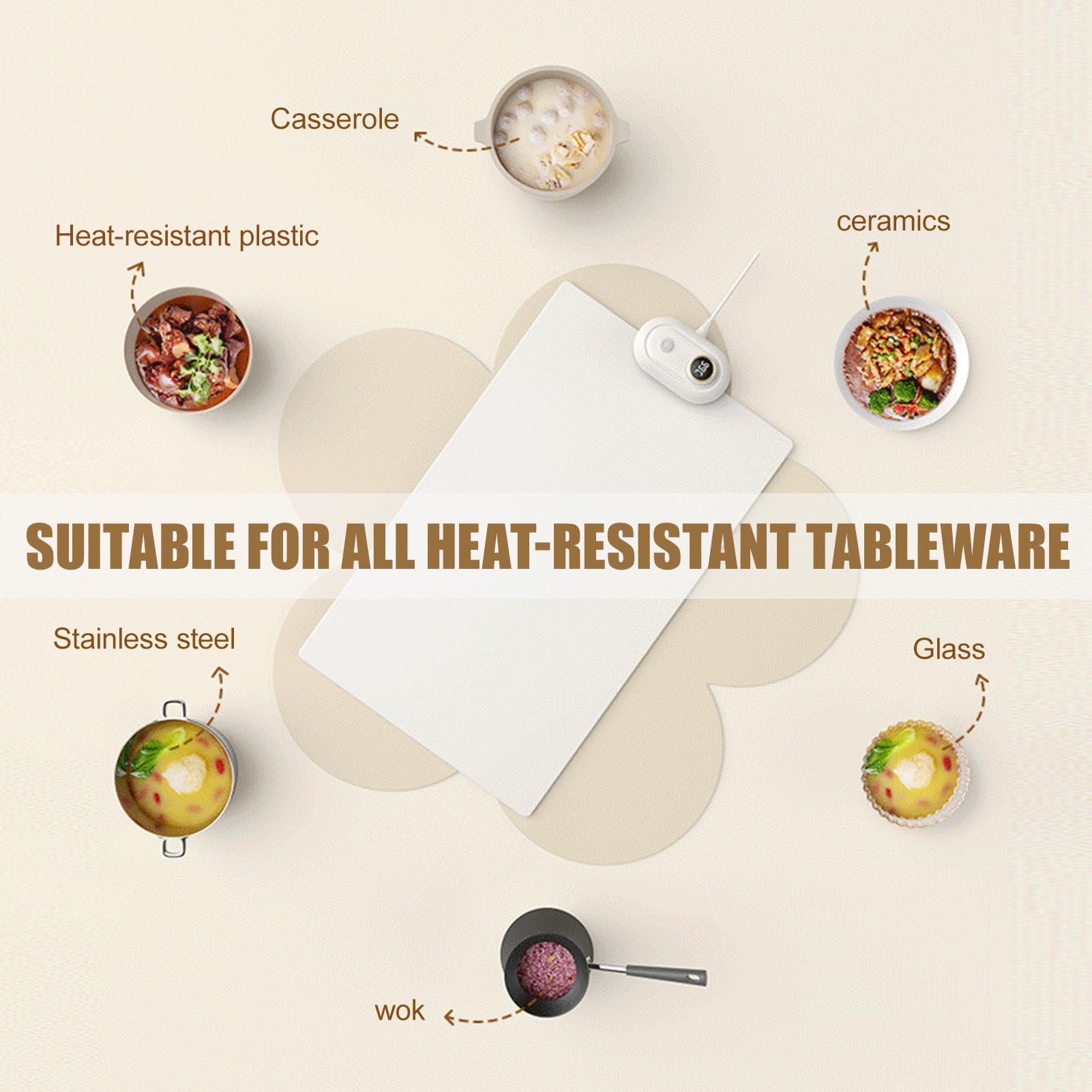 Vassoio Riscaldante Elettrico Pieghevole - Temperatura Regolabile 60/80/100°C, Per Buffet E Feste - Foto 10