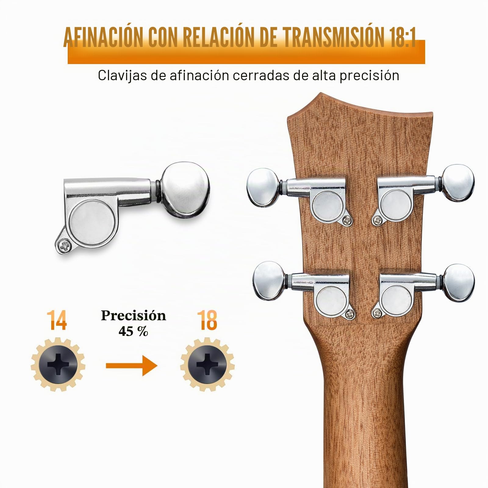 LEKATO Ukelele soprano Sapele de 21 pulgadas, kit de inicio con funda, afinador, correa, púas y cuerdas, juego de ukelele de 4 cuerdas para viajes a Hawái para principiantes