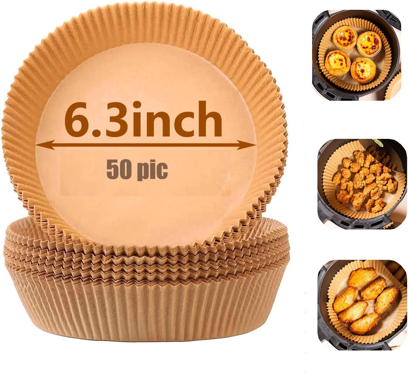 NIRDAMBHAY Air Fryer Liner Baking Tray (Pack of 50 Sheets) - Medium, Multicolor, Silicone, Easy to Clean, Heat Resistant-image-20