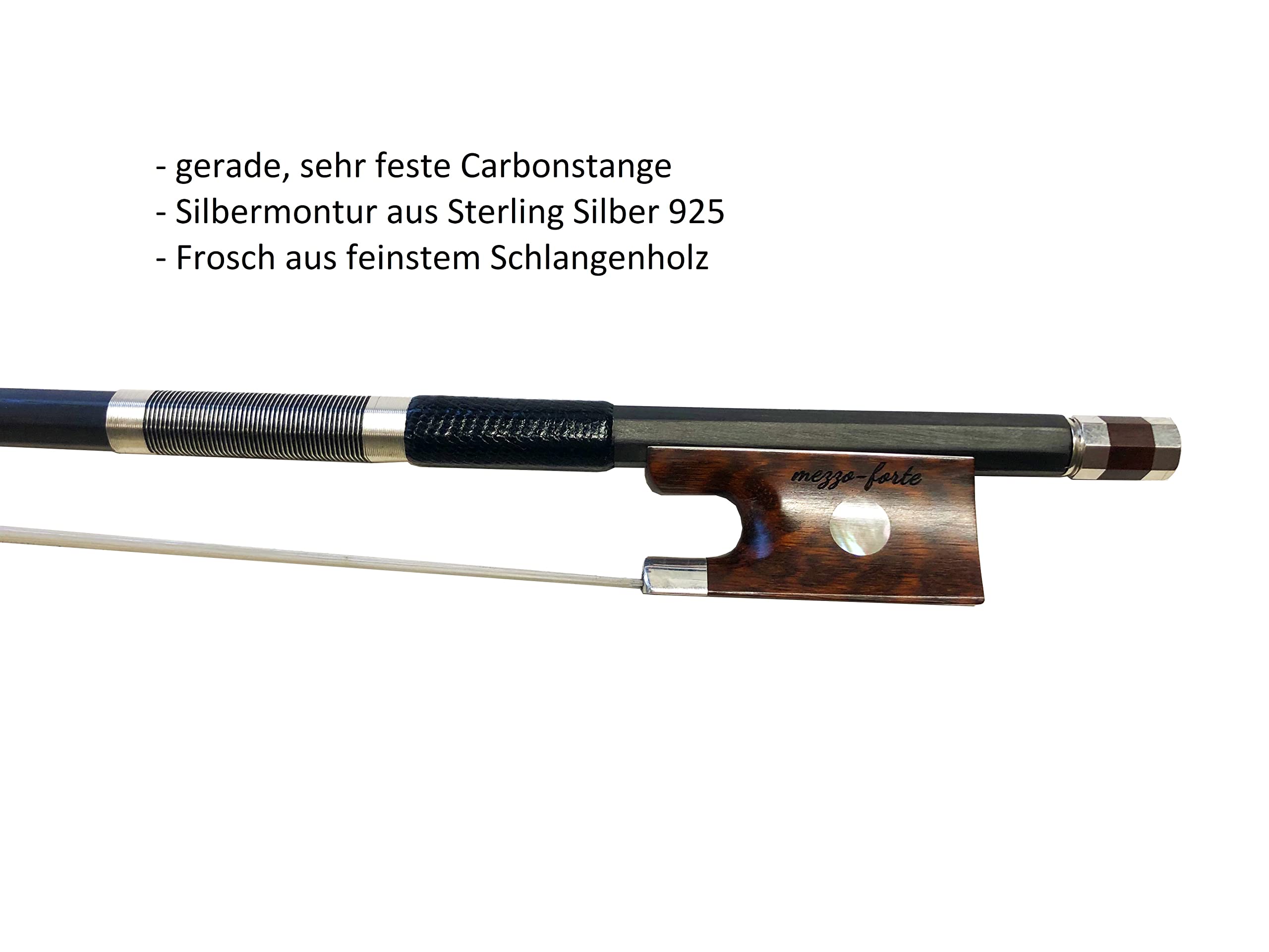 Arc de violon professionnel en carbone mezzo-forte ProStar, Archet Violon, monté en argent