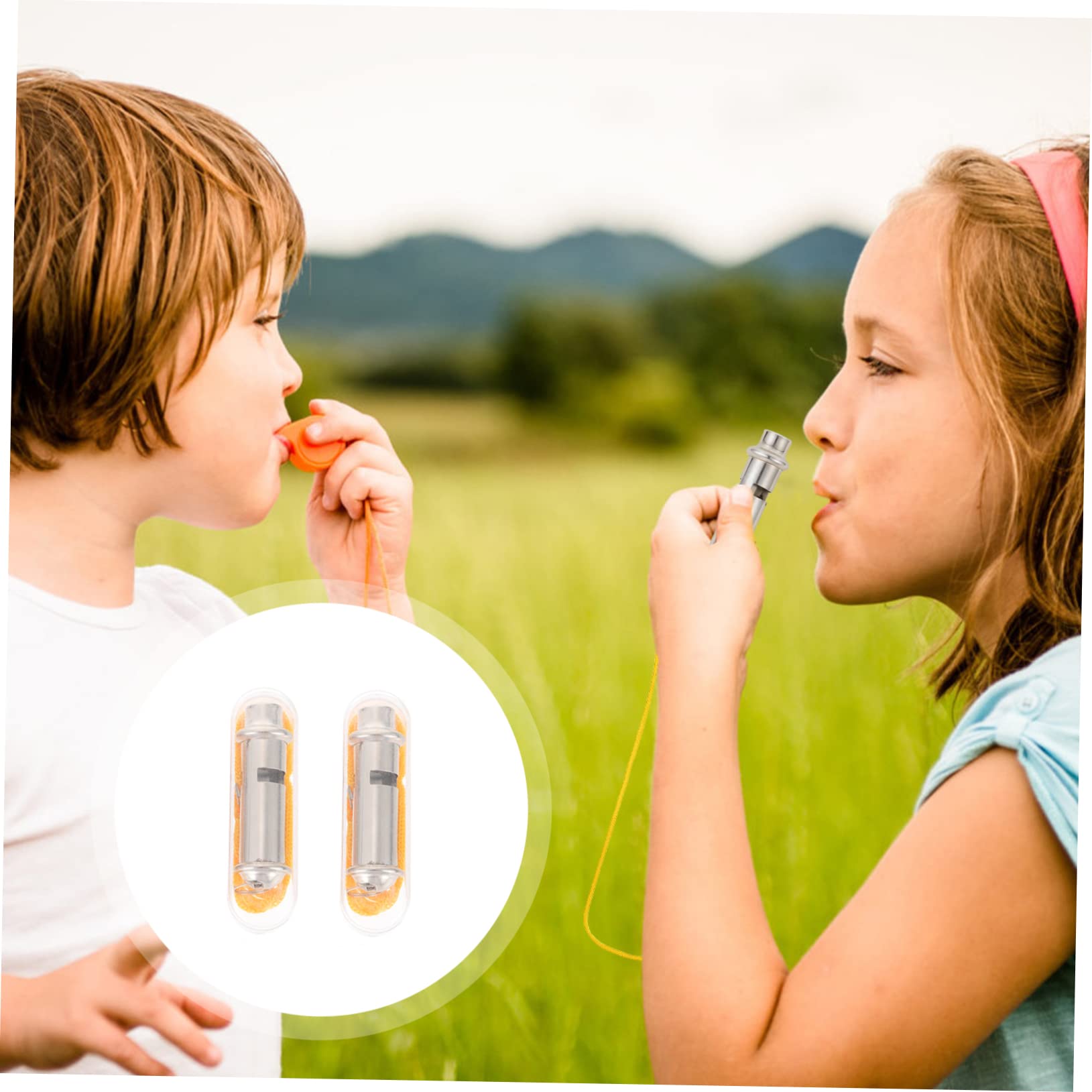 balacoo 2pcs Post Whistles Whistle Referee Umpire Football Whistle Practicing Whistle Hanging Whistle Racing Whistle Outdoor Referee Whistle Silver Stainless Steel