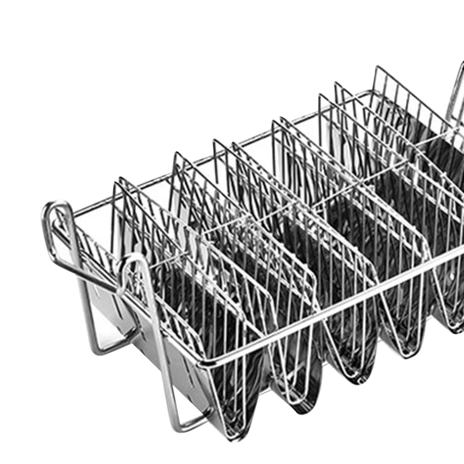 Cesta para Tacos, Cesta para Freír Tortillas de Tacos, Tortillas de Acero Inoxidable, Cesta Robusta Profesional para Freír Tacos para Cocinas