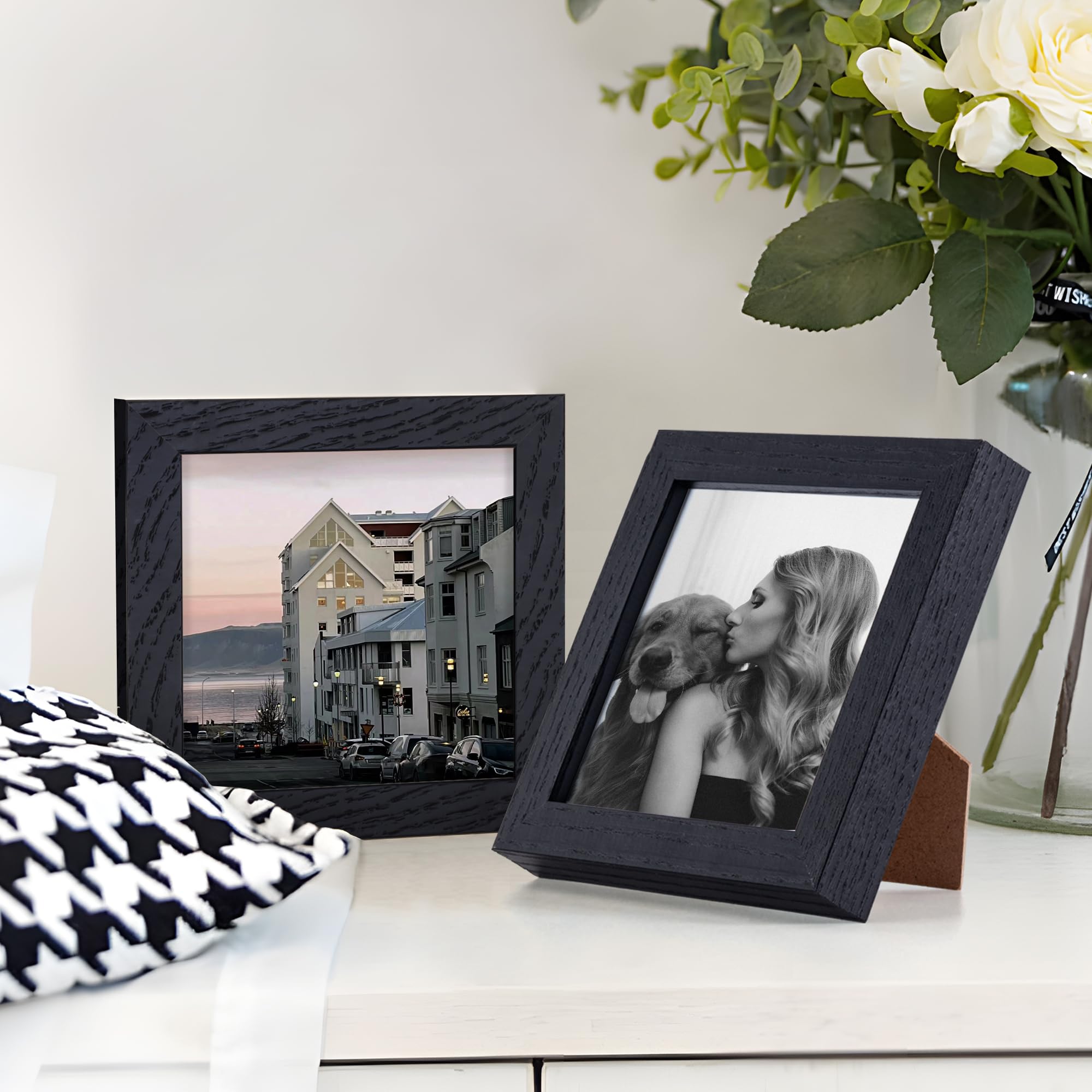 Amazon.com - Fun Memories 4x4 Picture Frame, Solid White Oak Wood
