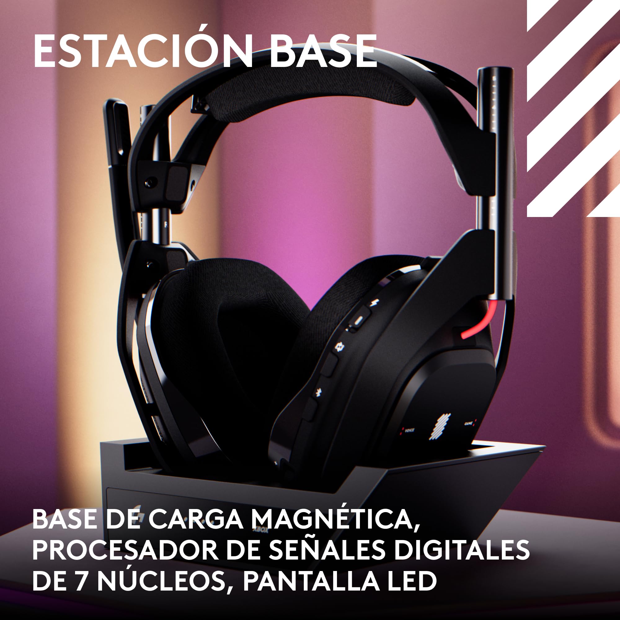 Logitech G Astro A50 Lightspeed Auriculares inalámbricos para Gaming + Base (5.ª Gen), Pro-G Graphene, Cambio Entre 3 Sistemas, USB-C, Xbox, PS5, PC, Nintendo Switch, Switch 2, Bluetooth - Negro