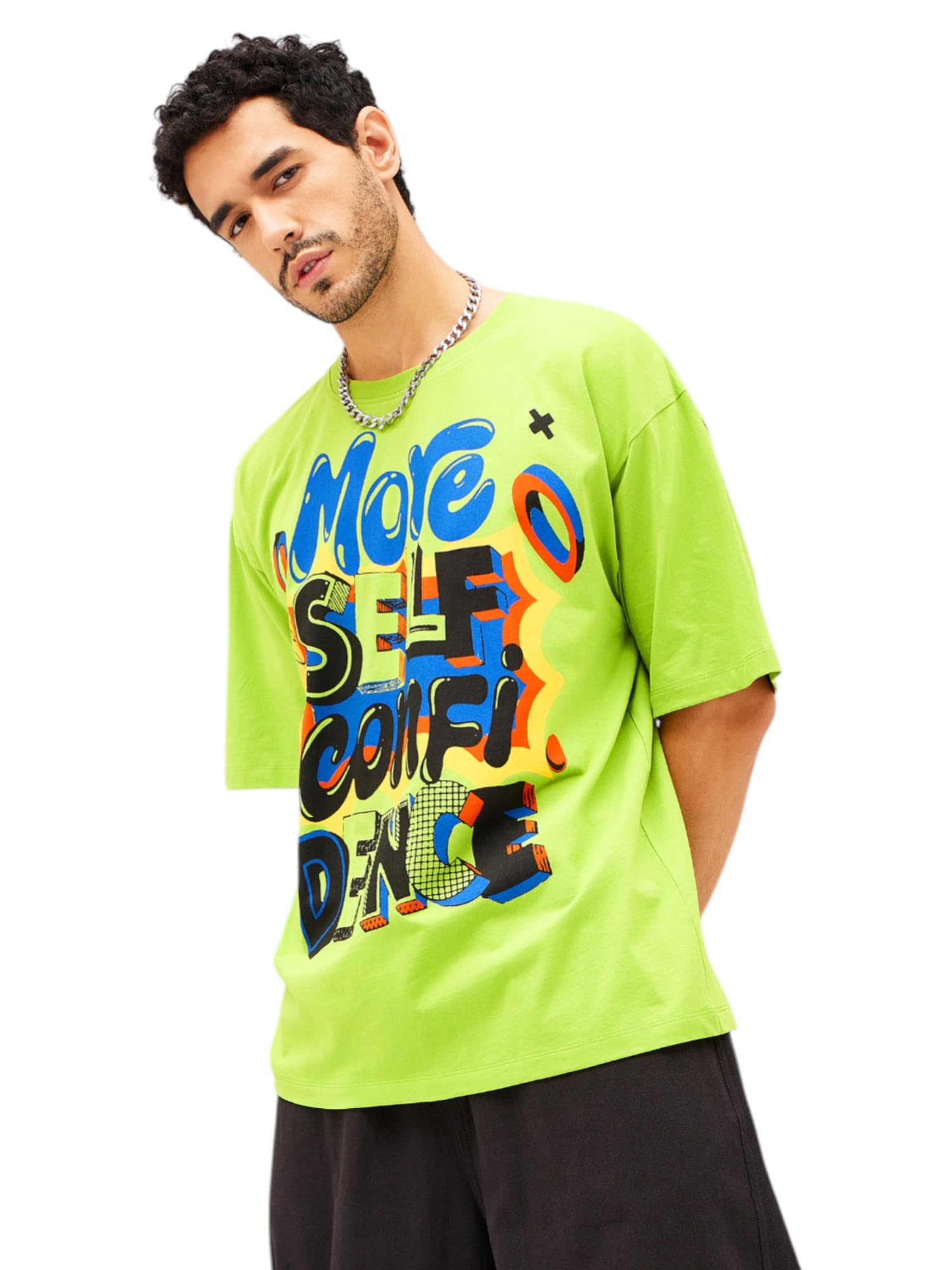 SASSAFRAS Unisex Green Confidence Oversized T-Shirt in green