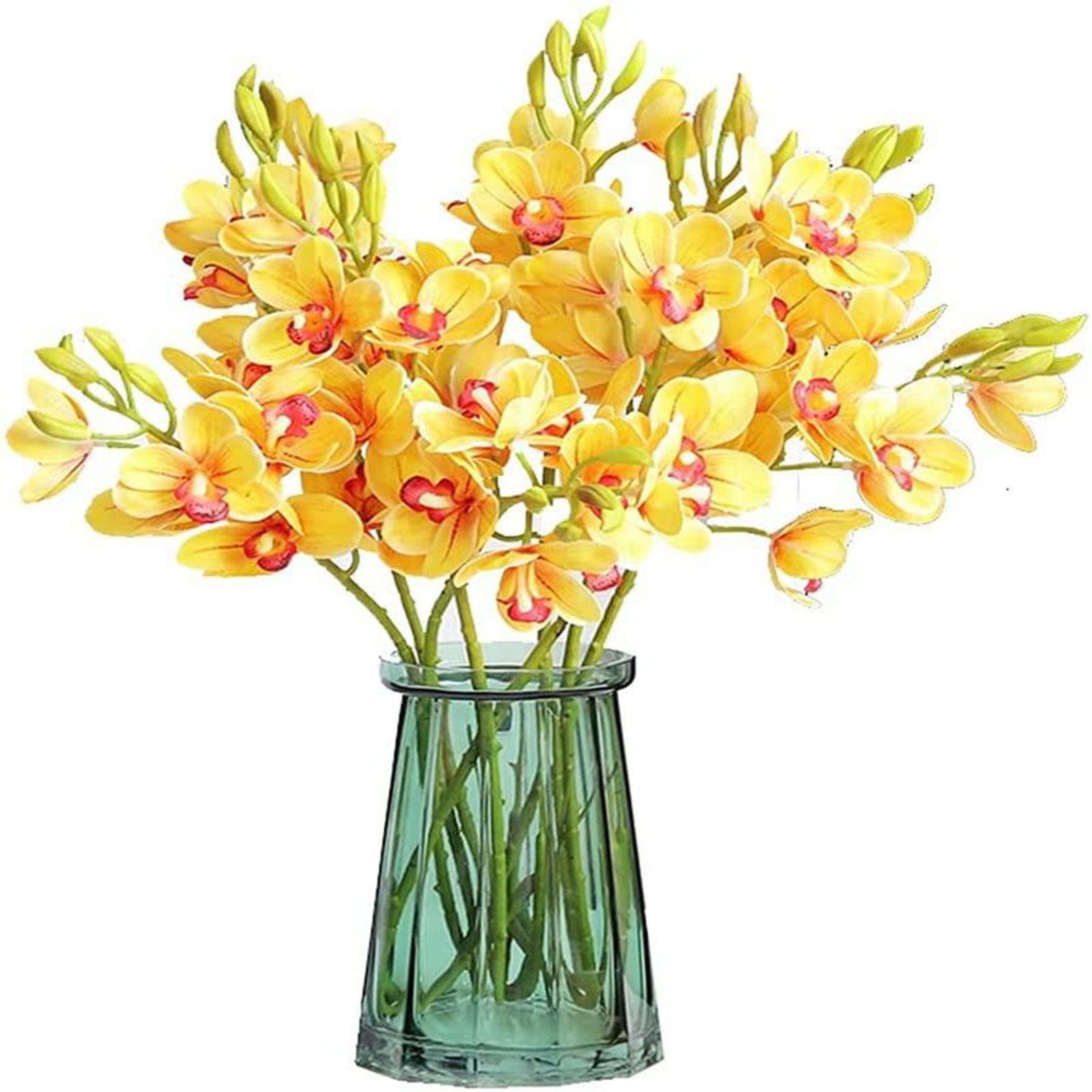 XDLEDMKIZ Artificial Flowers Fake Silk Bonsai Plants with Vase for Indoor Plastic Flowers Décor Wedding Arrangements Office Fake Flowers