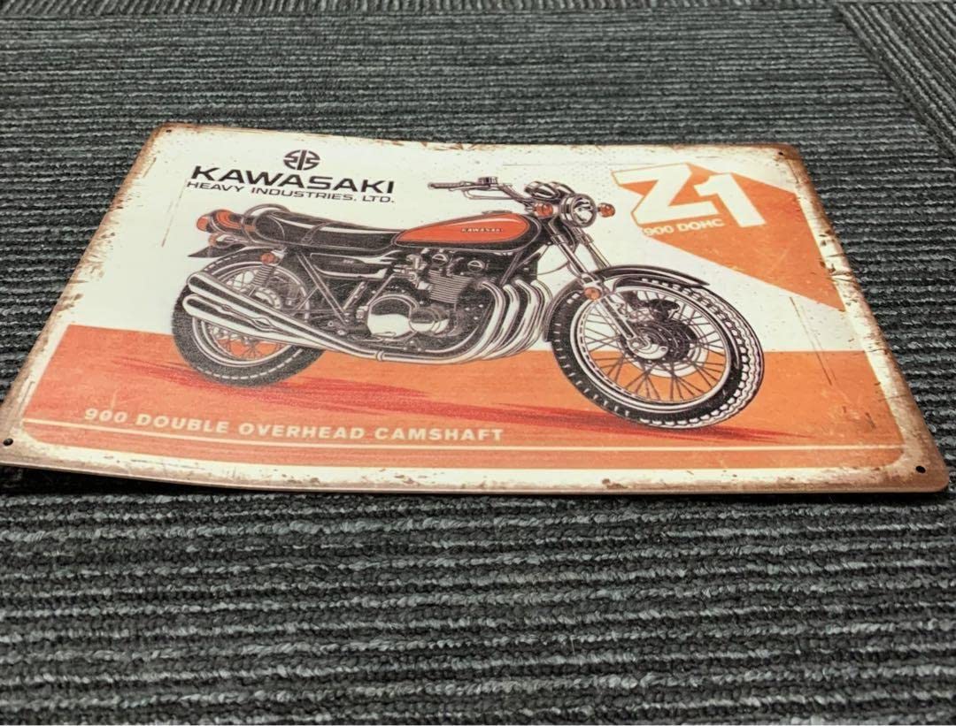 Amazon.co.jp: ブリキ看板 バイク z1 z900 旧車 アンティーク レトロ