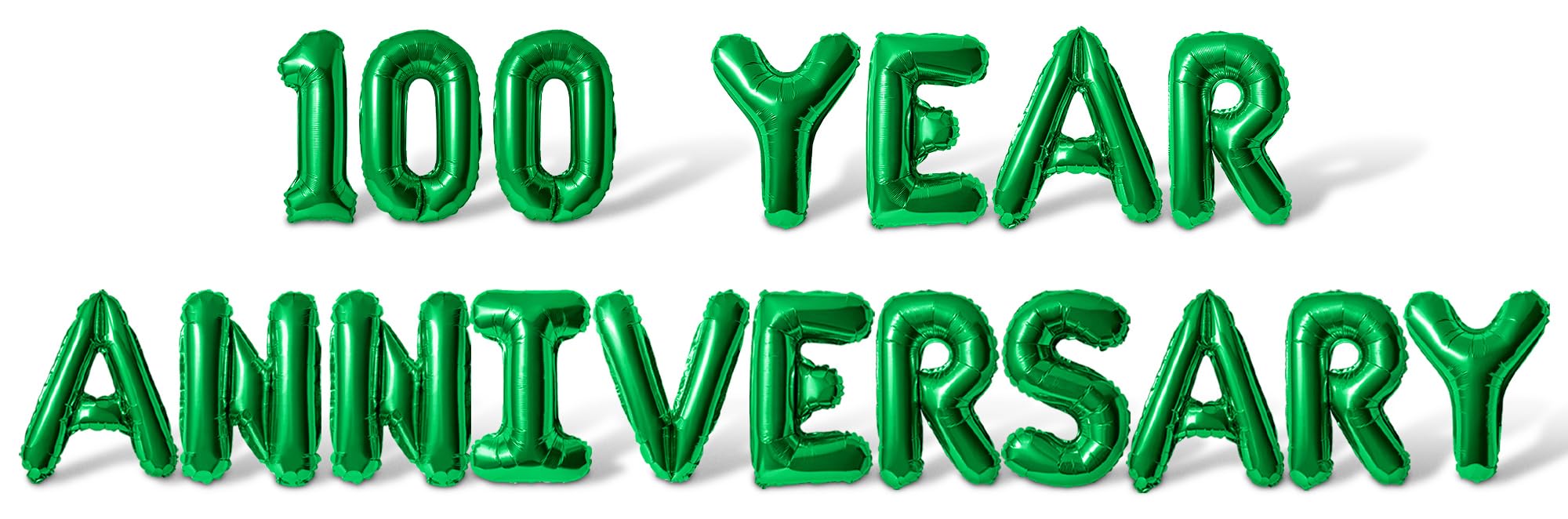 Letter & Number Balloons - 100 YEAR ANNIVERSARY 16" Inch Alphabet Letters Foil Mylar Balloon 100th Anniversary Party Banner (Green)