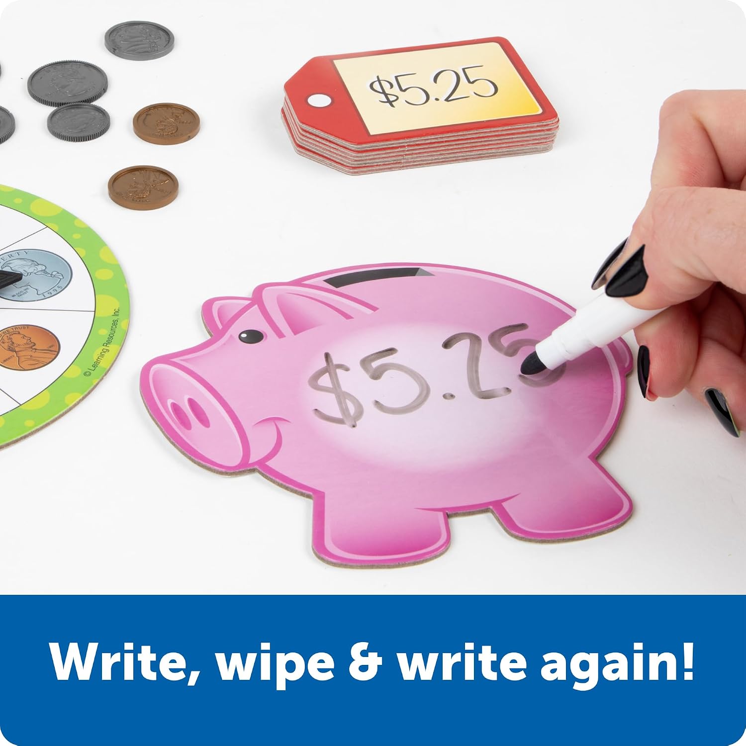 Learning Resources Money Activity Set | Pretend Play For Kids, 102 Piece Set for Teaching Financial Literacy, Hands On Kit for Kindergarten