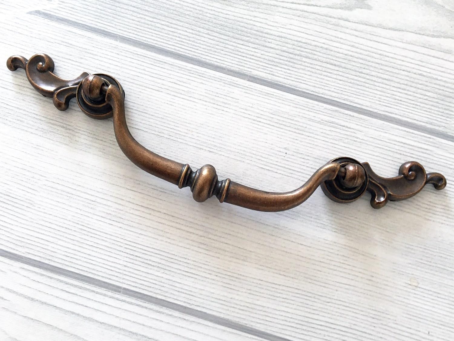 4-Pack Antique Bronze Drop Bail Drawer Pulls – 2-1/2” Hole Centers, Zinc Alloy, Vintage Cabinet Hardware