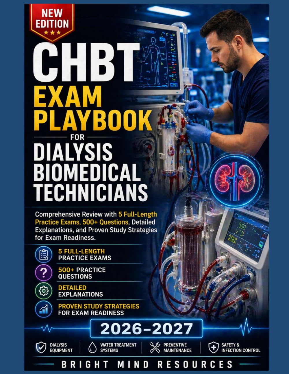 CHBT EXAM PLAYBOOK FOR DIALYSIS BIOMEDICAL TECHNICIANS: Comprehensive Review with 5 Full-Length Practice Exams, 500+ Questions, Detailed Explanations, and Proven Study Strategies for Exam Readiness.