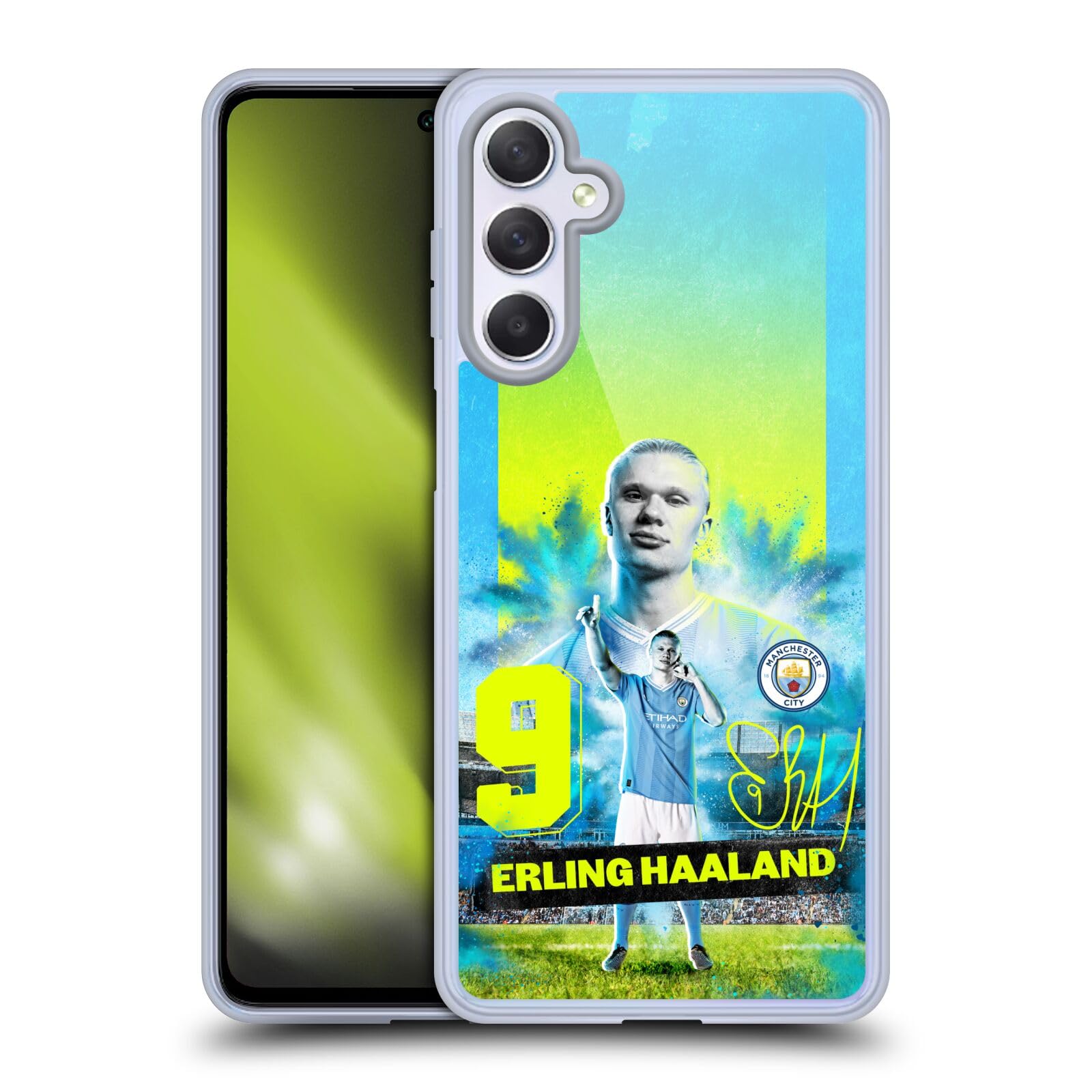 Head Case Designs Officially Licensed Manchester City Man City FC Erling Haaland 2023/24 First Team Gel Case [Military Grade Protection] Compatible With Samsung Galaxy M54 5G