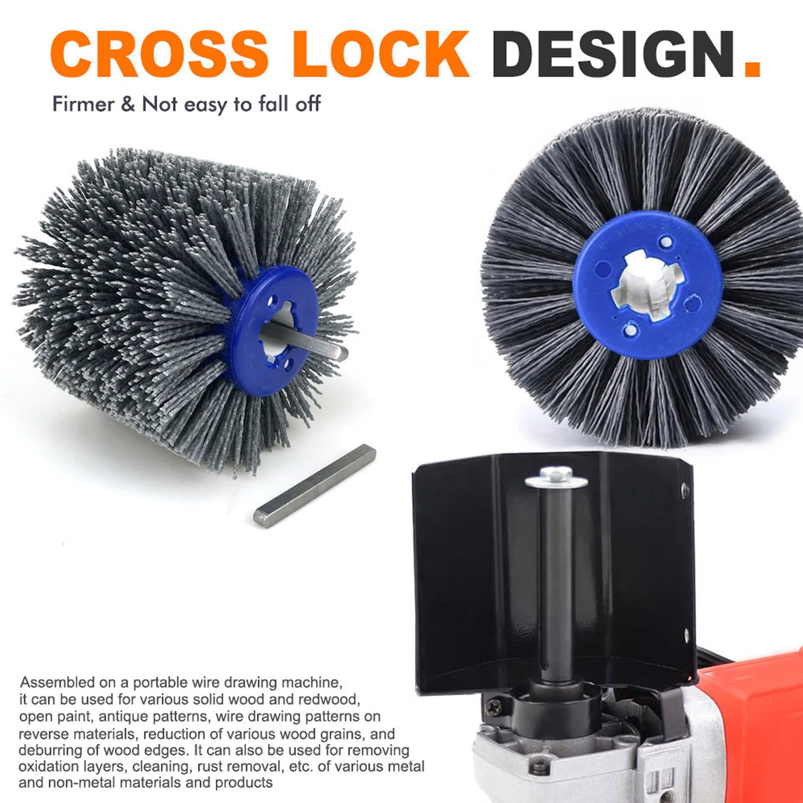 Kit di Conversione Smerigliatrice Angolare a Strumento per Trafilatura, Lucidatrice Portatile per Metalli con Adattatore M14, Set di Ruote Lucidanti 1300 W per Acciaio