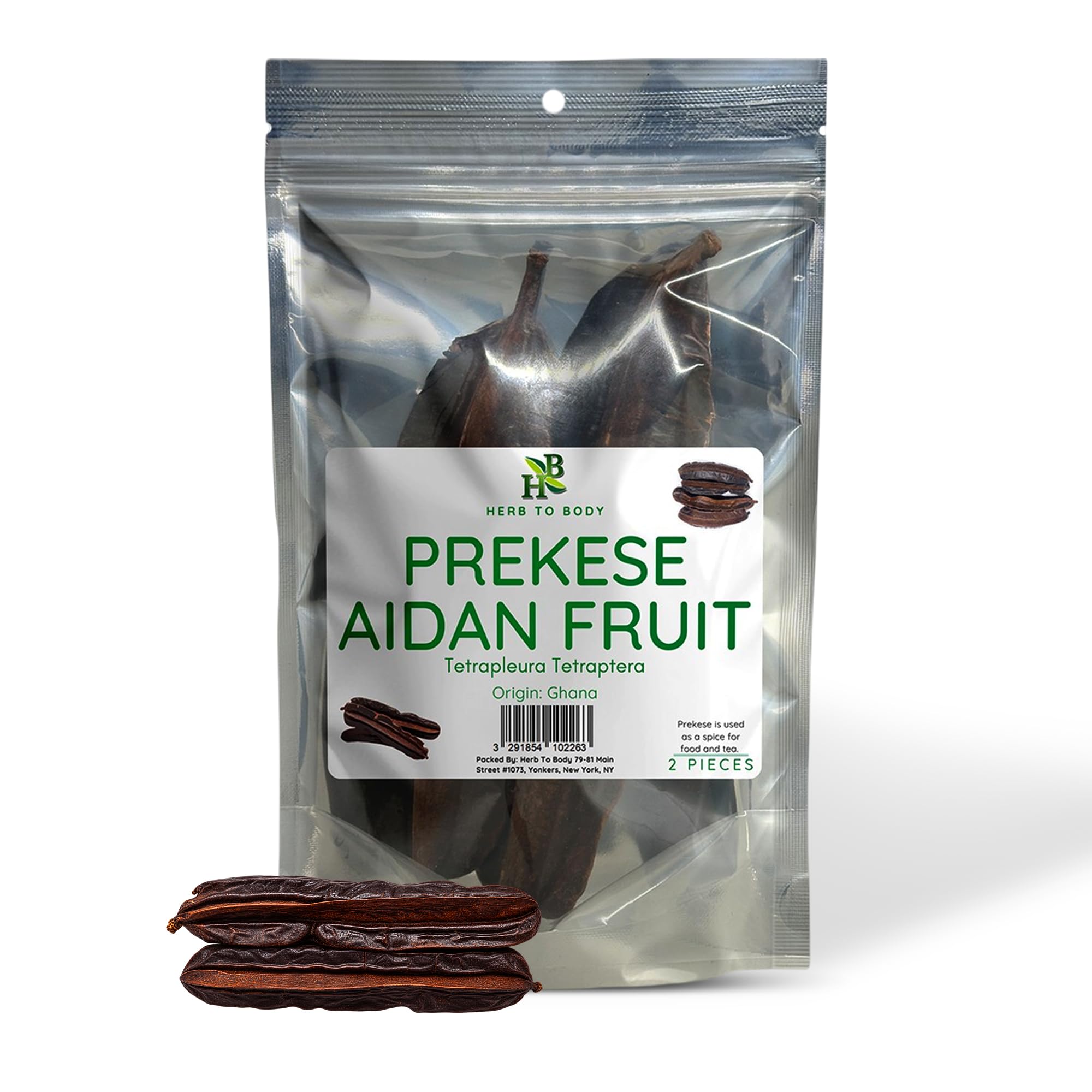 Herb To Body Prekese Aidan Fruit Organic - 2 Whole Pods, Tetrapleura Tetraptera, African…