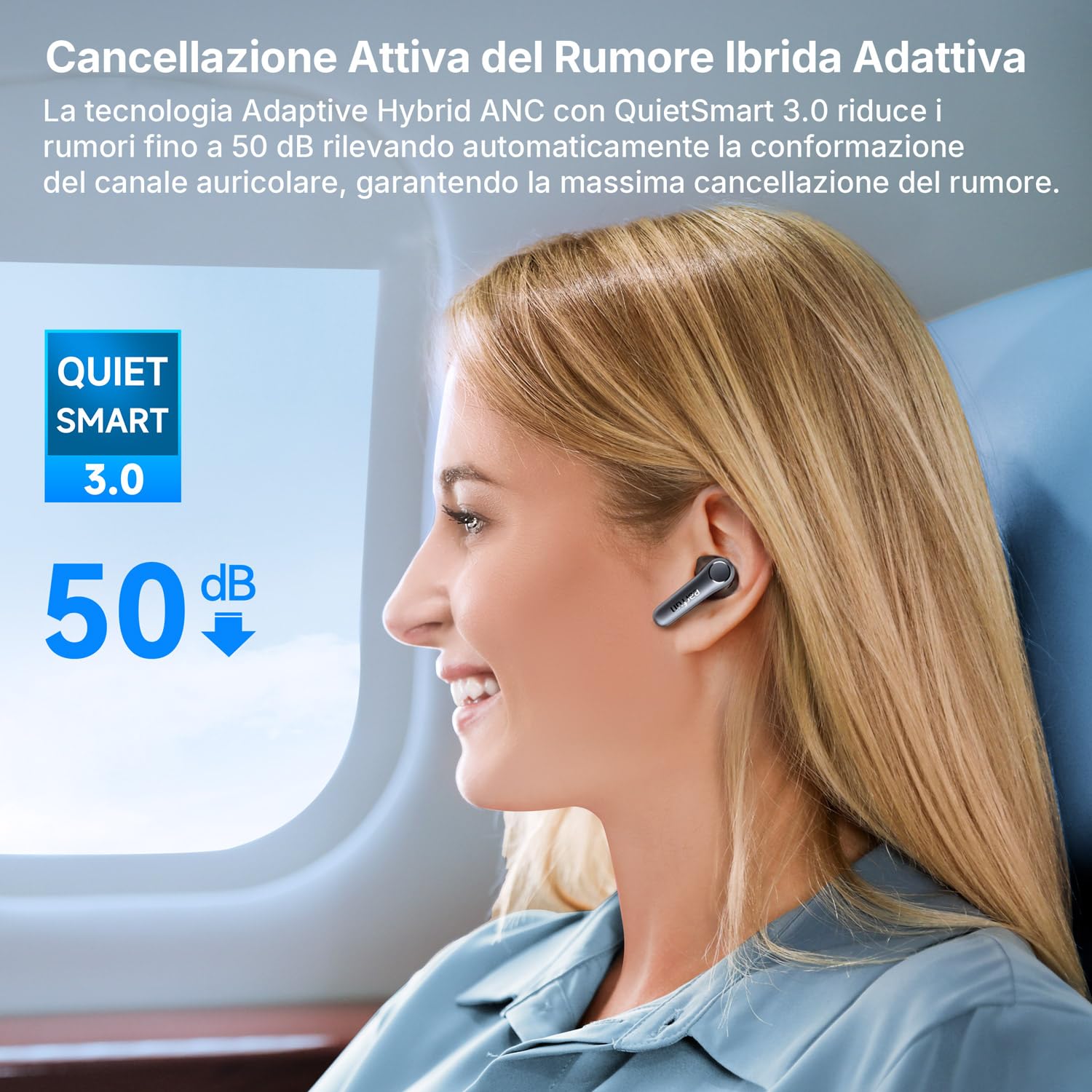 EarFun Air Pro 4 Auricolari Bluetooth Wireless, Cancellazione Rumore | Chiamate Nitide con 6 Microfoni e IA, Hi-Res Audio, LDAC, 52 Ore di Autonomia, Sensore Intra-auricolare, Bluetooth 5.4, Nero