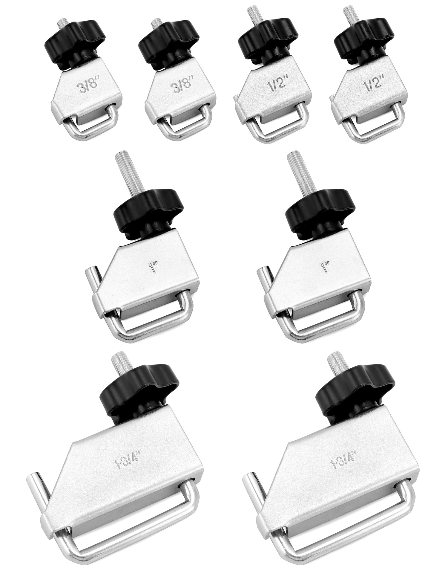 QWORK Fluid Line Clamp kit, 8-Piece Vacuum Line Pipe Pinch Off Clamps, Vacuum Radiator Fuel Line Clamps, 4 Sizes (3/8", 1/2", 1", 1-3/4")
