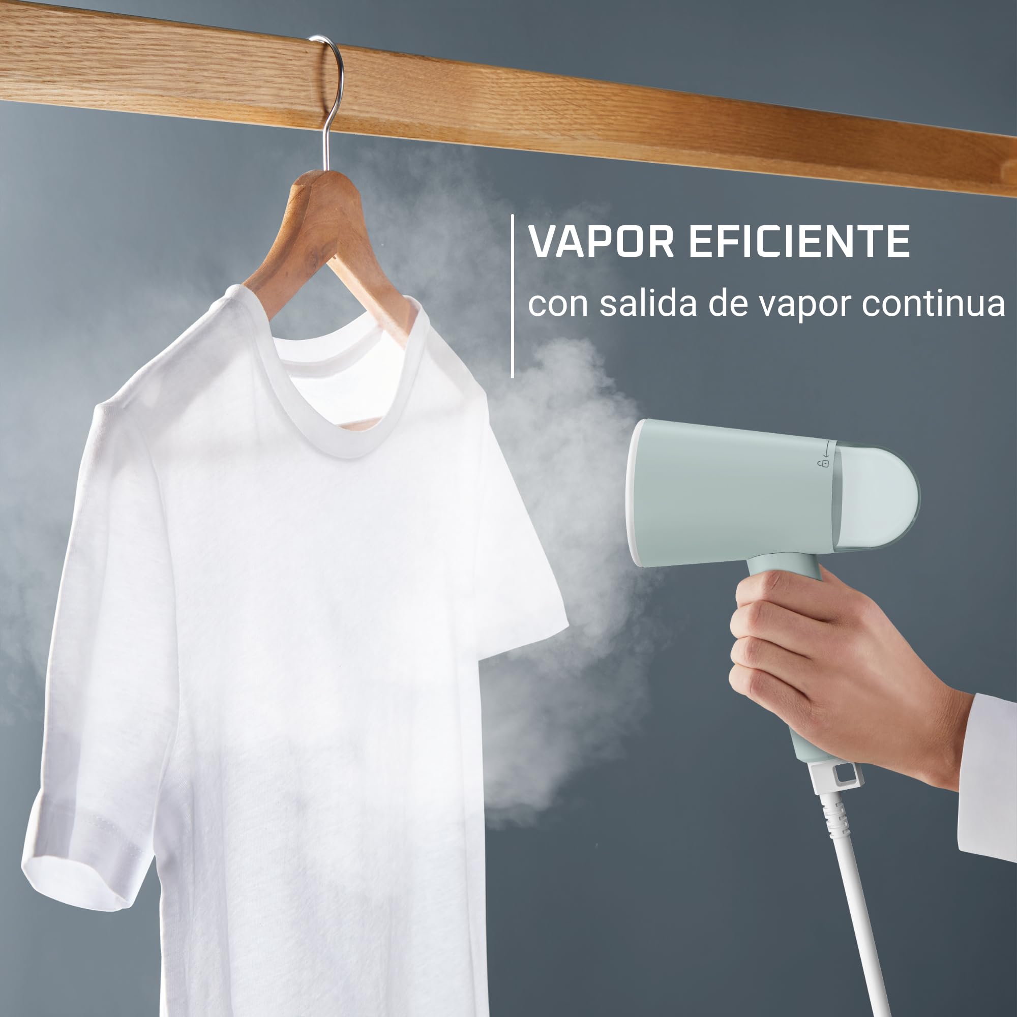 Rowenta Cepillo de vapor Origin Travel - Cepillo de vapor de mano plegable, desinfecta y elimina olores, para viajar o casa, diseño compacto, rendimiento eficaz, rápido calentamiento 25 seg, DR1034
