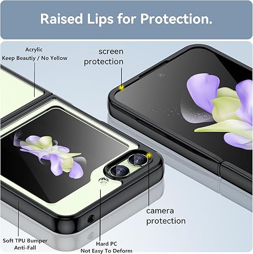 Miniatura 2 de Funda para Samsung Galaxy Z Flip 5 5G Acrílico transparente + TPU Funda protectora transparente sin amarillamiento (azul)