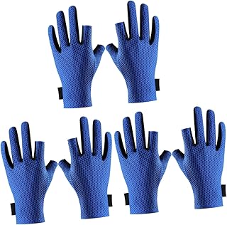 BESTonZON Guantes de Deporte Exteriores Cortos Manos de Dedos Transpirables y Elásticos y Actividades Color Azul