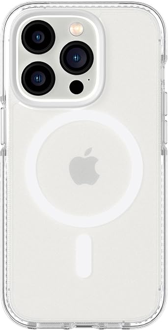 tech21 iPhone 14 Pro Evo Crystal Compatible with MagSafe Shock-Absorbing & Scratch-Resistant Clear Phone Case with 16ft FlexShock Multi-Drop Protection