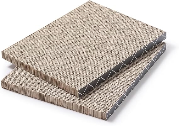 2X Hide & Scratch Cat Scratcher Boxes Plus 2 Scratch Pad Refills