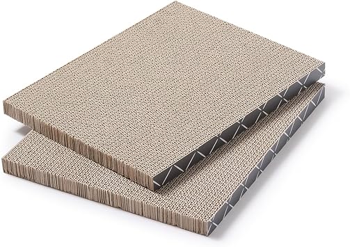 2X Hide & Scratch Cat Scratcher Boxes Plus 2 Scratch Pad Refills