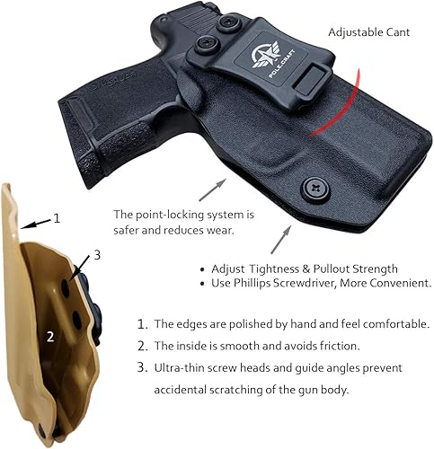 Miniatura 9 de IWB Dermatoglyph Kydex Pistolas Compatible con Glock 19 Glock 17  Taurus G2C G3C  Smith & Wesson M&P Shield 0.354 in .40  M&P 0.354 in M2.0 4"4.25"
