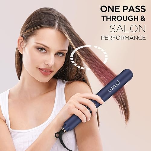 Miniatura 7 de Plancha plana para alisar el cabello, plancha de pelo de 1.25 pulgadas y rizador 2 en 1, plancha de pelo Prizm con temperatura de ajuste de 330 F a