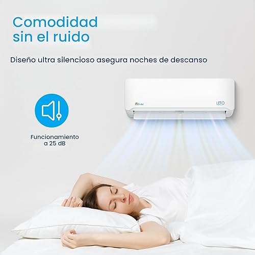 Miniatura 7 de Senville LETO Series Mini Split - Bomba de calor de aire acondicionado, 9000 BTU 110/120 V, inversor, funciona con Alexa, SEER2 21.5, color blanco