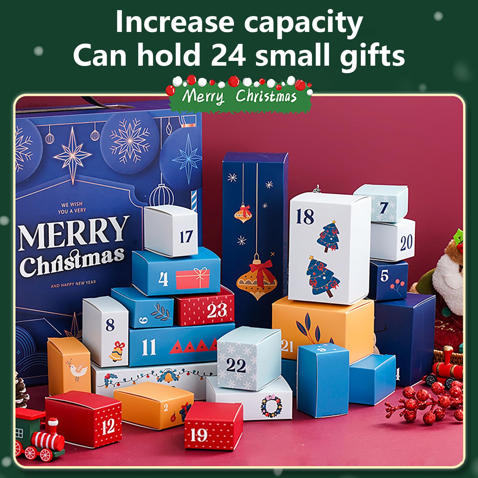 Emballage Cadeau Calendrier Compte À Rebours 24 Jours, Calendrier