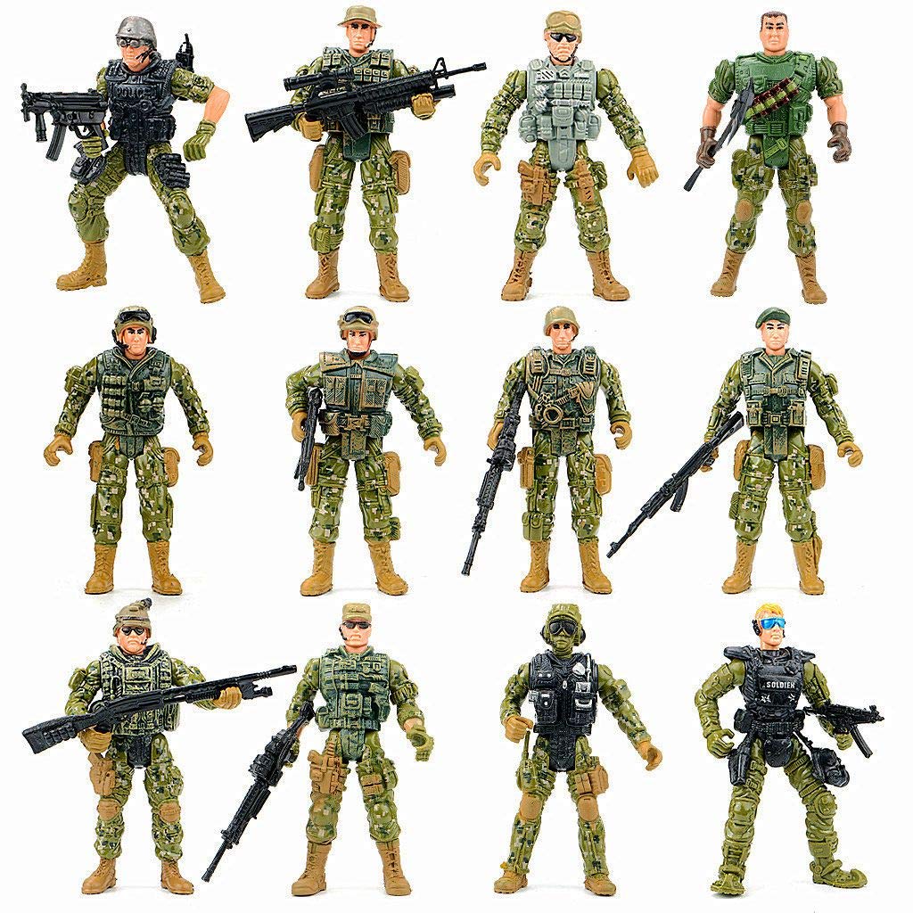 Army Men Action Figures Toy Soldiers Military Playset with Digital Camo