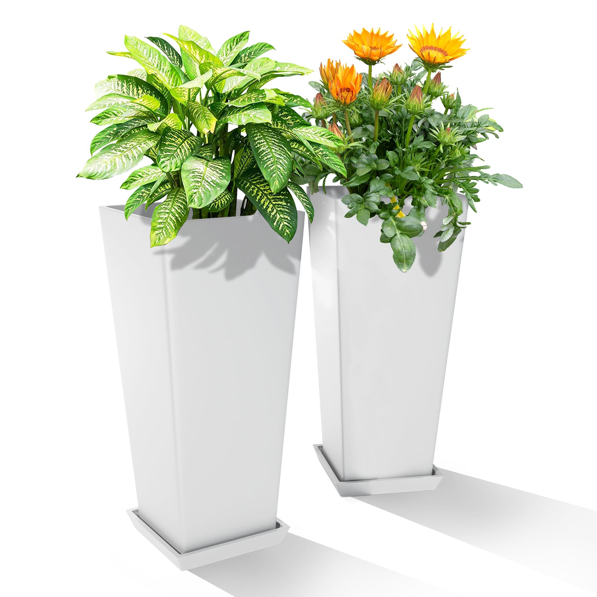 24 Tall Planters for Outdoor Plants Set of 2