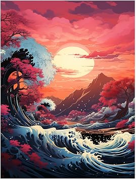 CAPITUNEISKINEPA Japanese Poster Gifts - Japan Vaporwave Great Wave Japanese Wall Posters Aesthetic Mini Posters 9" x 11"