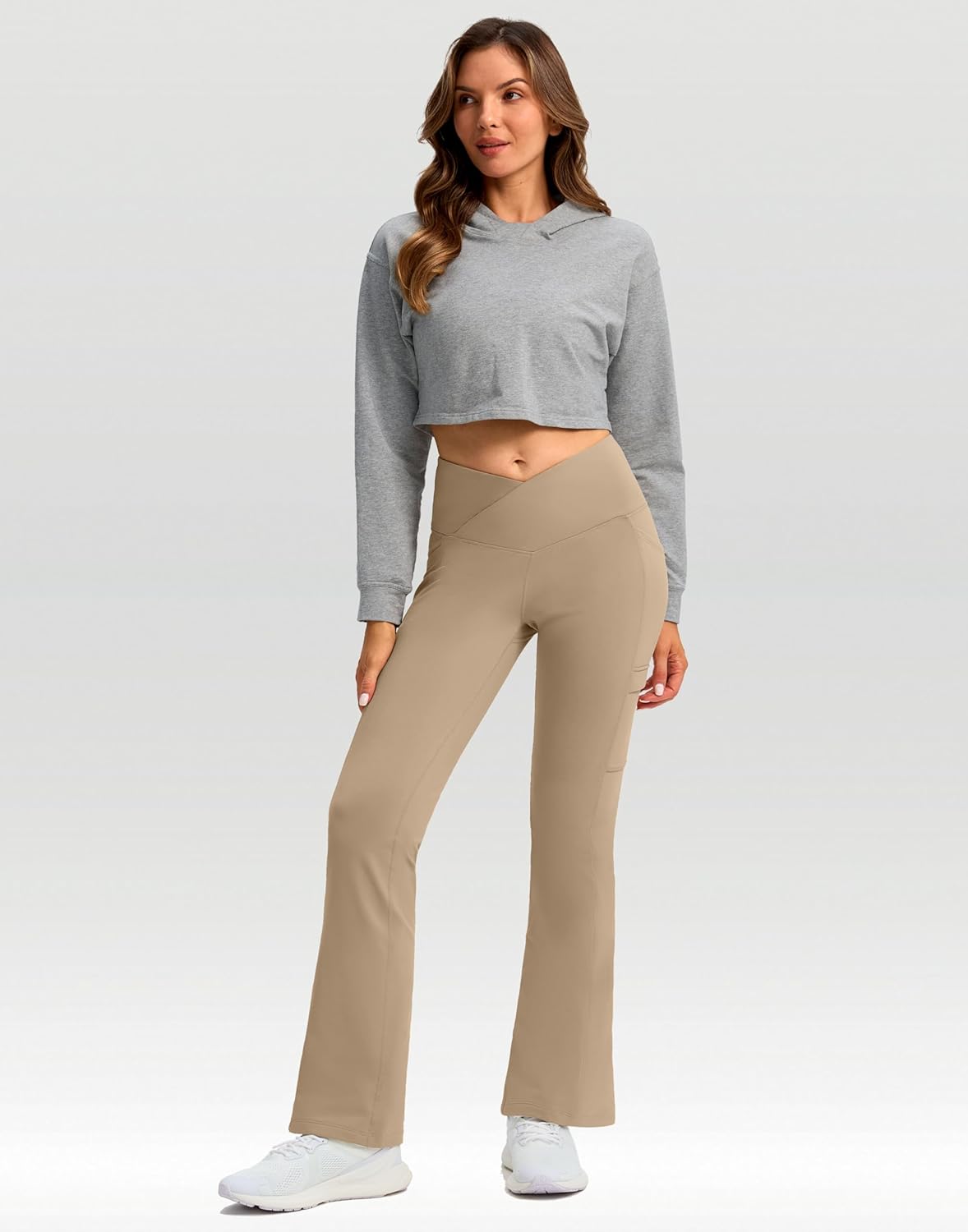 G Gradual Women's Fleece Lined Pants Water Resistant Winter Thermal Flare Leggings Hiking Snow Pants for Women 4 Pockets - Image 3